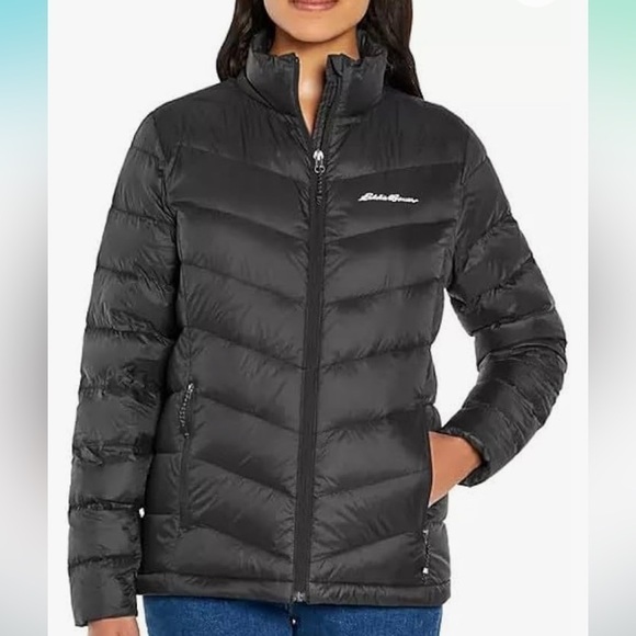NWT Eddie Bauer Women's Packable Quilted Down Jacket Black XXL - Picture 3 of 7